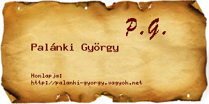 Palánki György névjegykártya